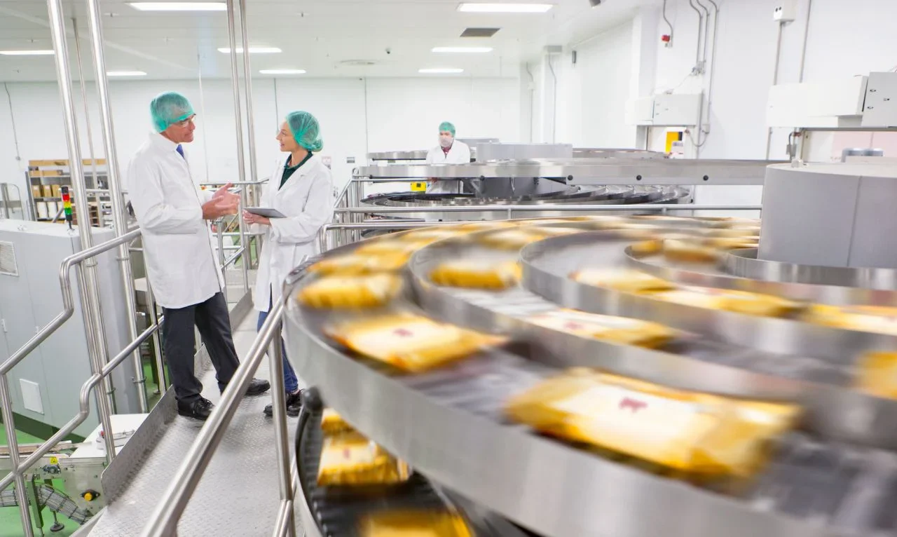 cheese packaging machine in a dairy company